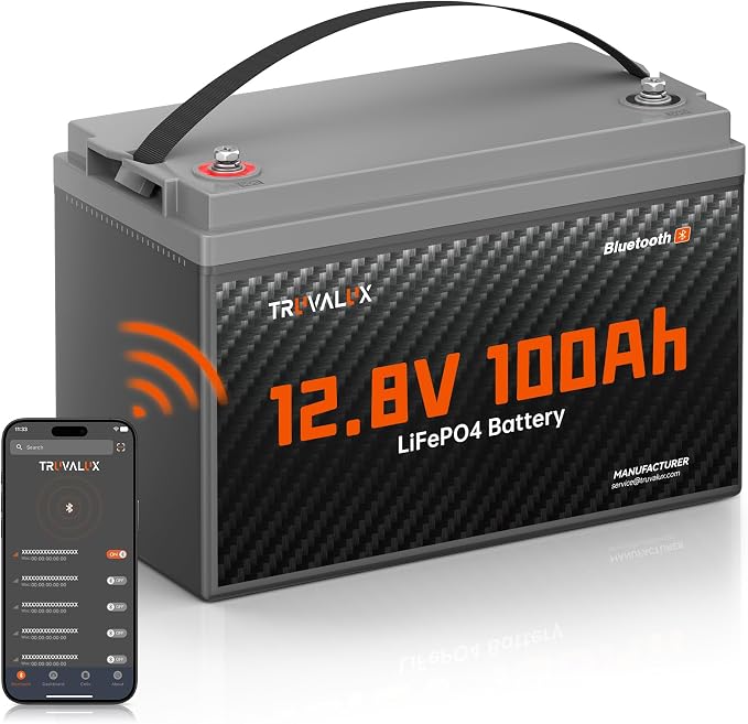 12V 100Ah LiFePO4 Bluetooth Battery Group31, Low Temp Protection, Built-in by TRUVALUX
