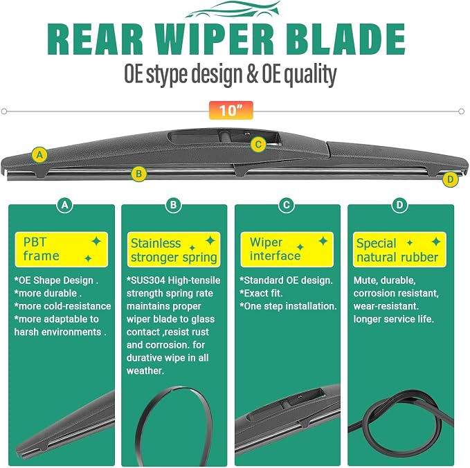 24" 21" 10" Windshield Wiper Blades Replacement - Image 4