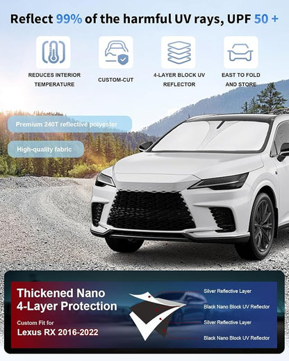 Sun Shade for RX350 Windshield Sunshade Front Window Shield Custom Fit for - Image 2