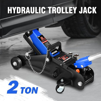 DNA MOTORING Floor Jack with Socket and Lock, Low Profile Hydraulic Trolley Jack - Image 2