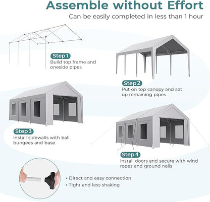 Carport 10x20 ft Heavy Duty, Car Port - Image 5