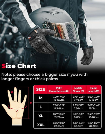 KEMIMOTO Motorcycle Gloves for Men/Women, Touchscreen Dirt Bike Gloves - Image 6