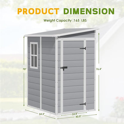Greesum 5' x 4' Resin Weather Resistant Outdoor Storage Shed - Image 6