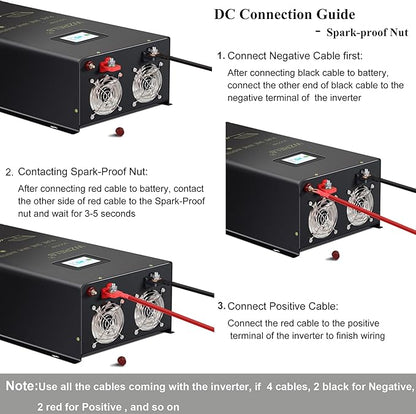 WZRELB 8000W 24V Pure Sine Wave Inverter, 24 Volt DC to AC 120V 240V Split - Image 6
