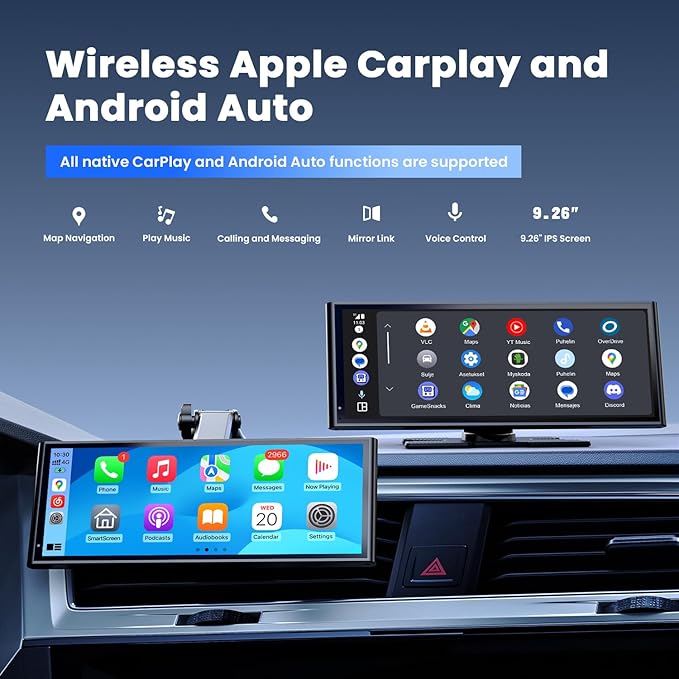 9.26" Wireless Portable Car Play Screen - Image 2
