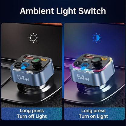 Syncwire Bluetooth 5.4 FM Transmitter Car Adapter 54W Wireless Radio Receiver - Image 5