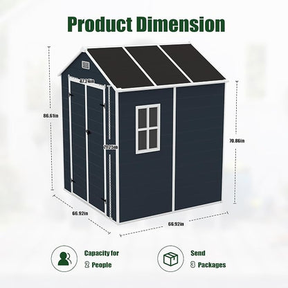 MyVoice 6x6 FT Outdoor Resin Storage Shed - Image 6