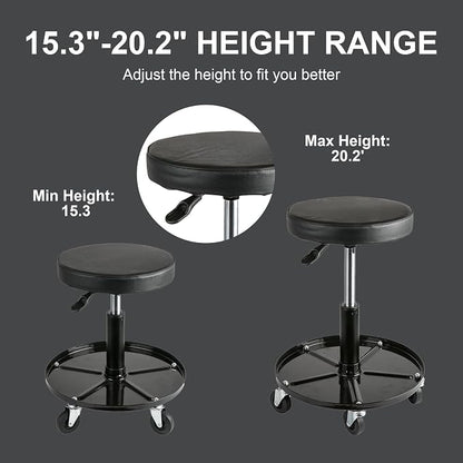Aain Heavy Duty Adjustable Rolling Seat, - Image 5