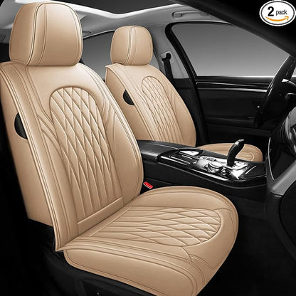 WELLDO Car Seat Covers Front Seats, Leather Seat Covers by WELLDO