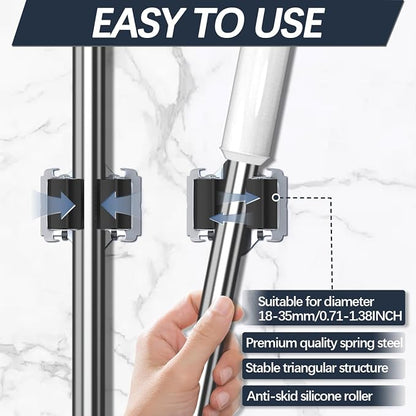 3-H Mop and Broom Holder Wall Mount 25 Pack, Broom Hanger Wall Mount - Image 4