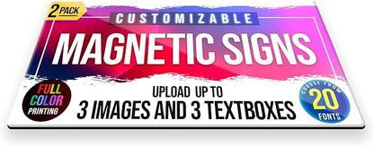 2-Pack, 30 mil Customized Vinyl Car Magnets, Personalized Magnetic Sheets - Image 2