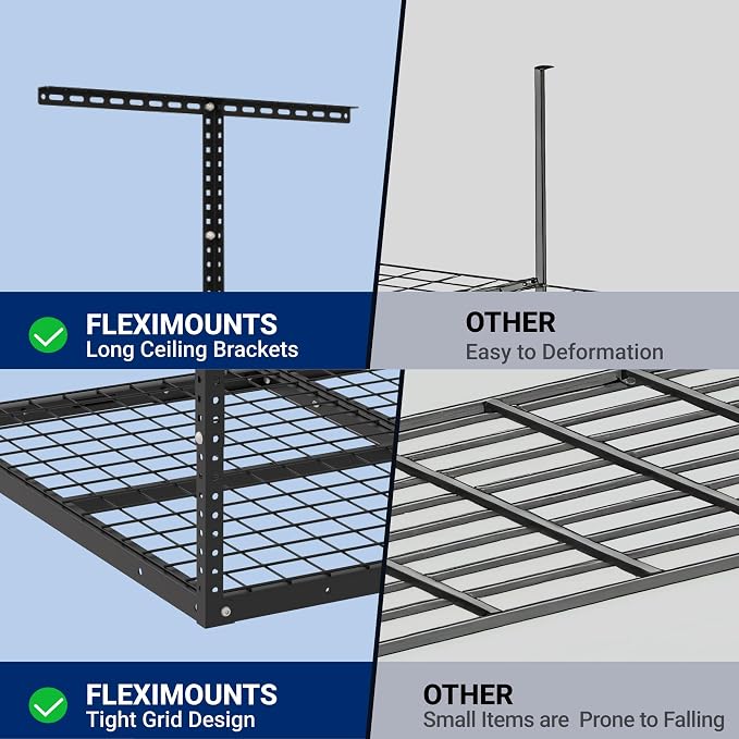 FLEXIMOUNTS 3x4 Overhead Garage Storage Rack, Adjustable Organization System - Image 3