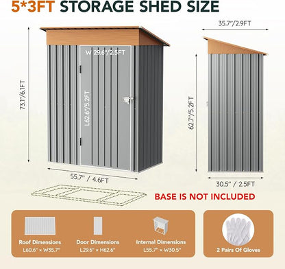 5x3FT Multi-Used Shed & Outdoor Storage Shed - Image 6