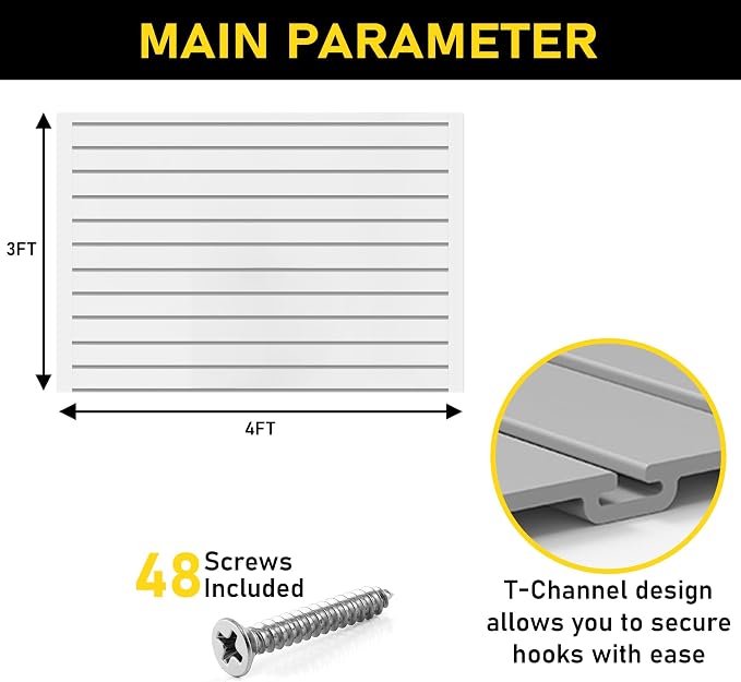 Slatwall Panel Garage Wall Organizer: Heavy Duty Wall Mounted PVC Wall Rack - Image 7