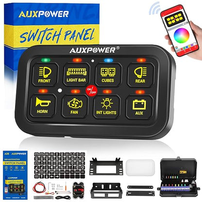 Auxpower RGB 8 Gang Switch Panel by Auxpower