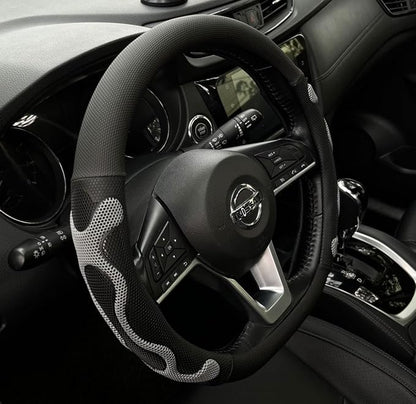 PINCTROT D Shaped Comfy Grip Steering Wheel Cover, Anti-Slip Design, Flat by PINCTROT