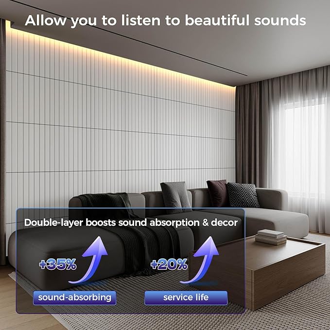 12 Pack Large Soundproof Wall Panels, 15.7 x 15.7 x 0.47 in Sound Proof Foam - Image 3