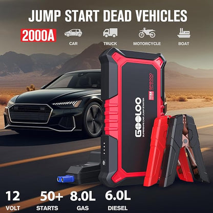 GOOLOO New GP2000 Jump Starter, 12V 2000A Car Jumper Starter, SuperSafe - Image 2