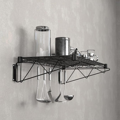 18" x 36" Black Epoxy Wire Wall Mount Shelf - Image 2