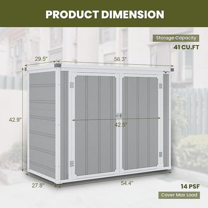 Horizontal Storage Shed 41 Cu.Ft, Lockable Outdoor Resin Cabinet - Image 7