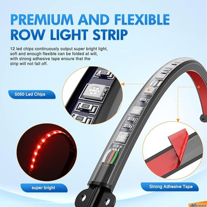 Nilight 4PCS USB Interior Car Lights 48 LEDs RGB LED Strips Lights - Image 4