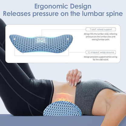 Lumbar Support Pillow Ergonomic Memory Foam, Relieve Back Pain, CMFY Breathable - Image 3