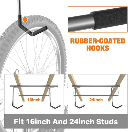 TORACK Overhead Bike Rack for Garage, Ceiling-Mounted Bicycle Storage Hooks for - Image 3