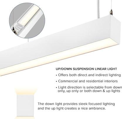 Maxxima 4 ft. LED Linear Light, Up and Down Adjustable Light Output, 3 CCT - Image 9