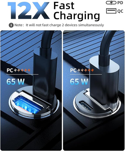 65W USB C Car Charger Fast Charging，12V USB Outlet Accesorios para - Image 6