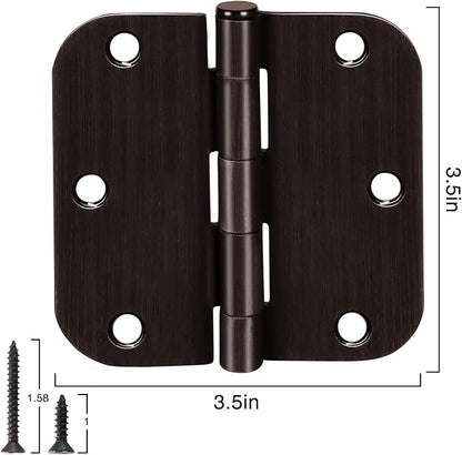 6 Pack Oil Rubbed Bronze Door Hinges 3.5" x 3 1/2 Inch Black Brushed Interior - Image 4