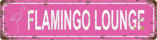 FLAMINGO LOUNGE Space Vintage Metal Tin Street Sign Bar Cafe Garage Cave Home by Unknown