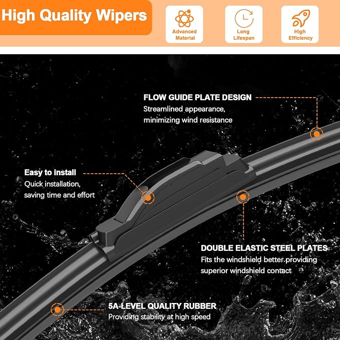 HULADAED® 26'' 17'' 14'' Windshield Wipers Replacement - Image 3