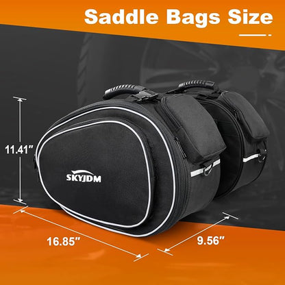 Motorcycle Saddlebags with Protective Cover, Large Capacity Extendable Saddle - Image 7