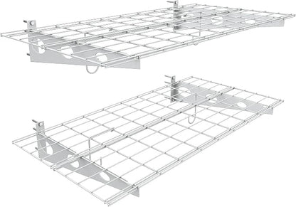 EVERHANGER Wall Mounted Garage Shelves, 2 x 4 ft Metal Storage Shelves by EVERHANGER