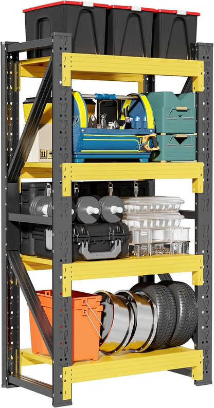 4-Tier Storage Shelves, Adjustable Industrial Metal Shelf System, 400lbs by Unknown