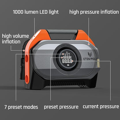ETENWOLF VORTEX S6 Tire Inflator Portable Air Compressor - Image 8