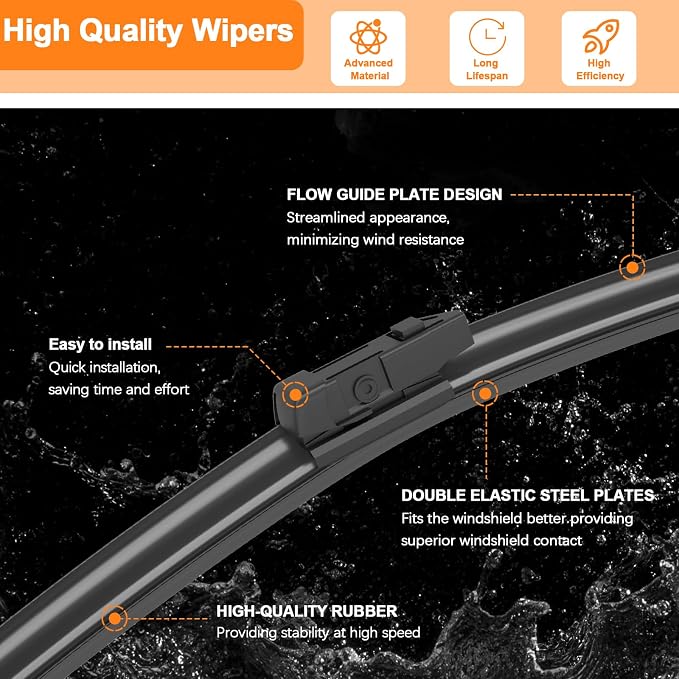 HULADAED® 26'' 16'' 12'' Windshield Wipers Replacement - Image 5