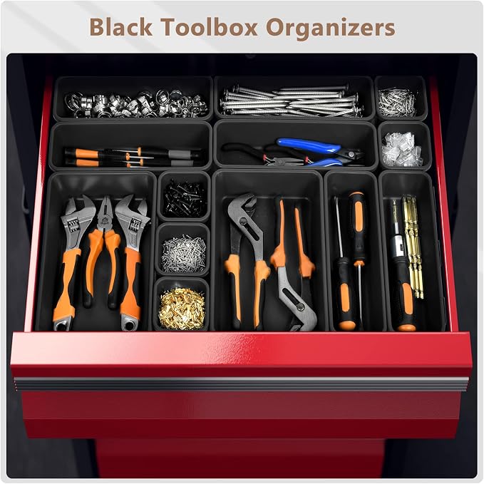 【More Larger Size】A-LUGEI【69Pcs】【5 Size】 Tool Box Organizer Tray Divider Set - Image 4