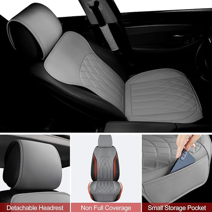 2 Pack Leather Front Car Seat Covers, Universal Sideless Car Seat Protectors - Image 4