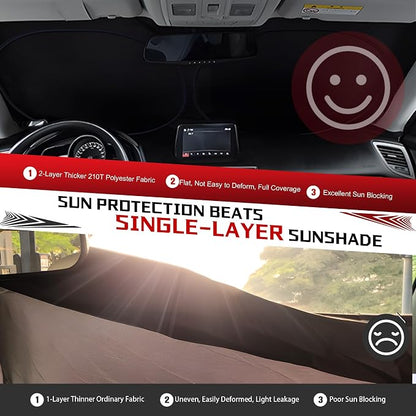 Windshield Sun Shade for 2019-2025 GMC Sierra 1500 2500 3500 Foldable Sun - Image 5