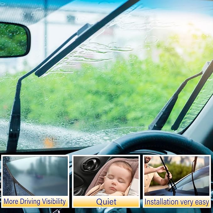 3 wipers Replacement for 2006-2011 Mini Cooper, Windshield Wiper Blades - Image 6