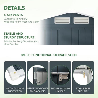 5x3X6.3FT Outdoor Steel Storage Shed - Image 4