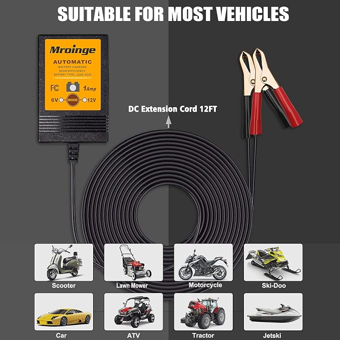MBC016, 6V / 12V 1A Fully Automatic Trickle Battery Charger/Maintainer - Image 5