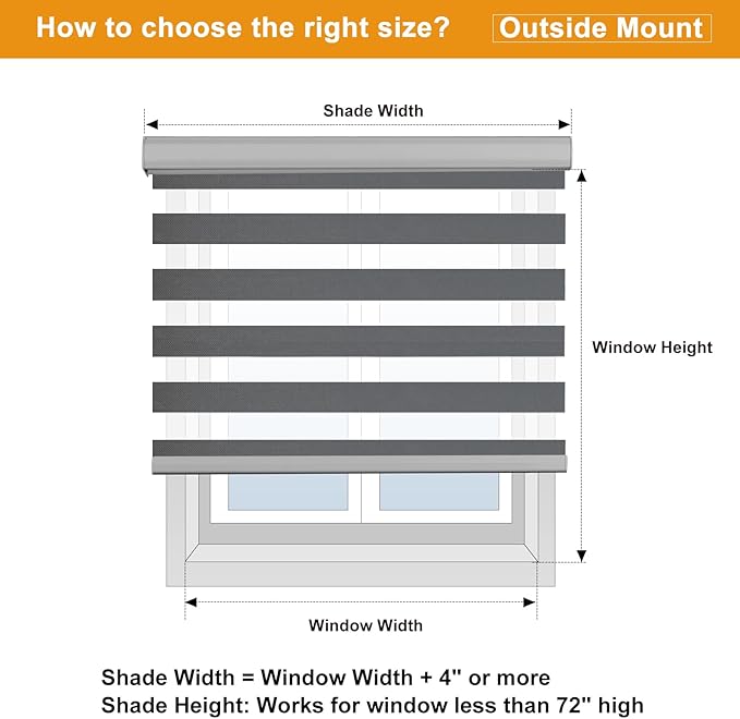 Persilux Cordless Zebra Blinds for Windows Free-Stop Windows Shades Dual Layer - Image 8