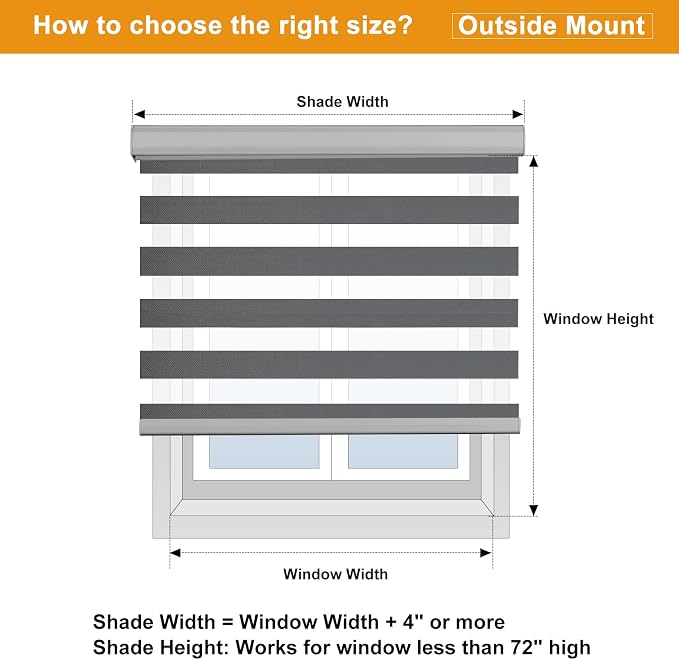 Persilux Cordless Zebra Blinds for Windows Free-Stop Roller Shades Dual Layer - Image 8
