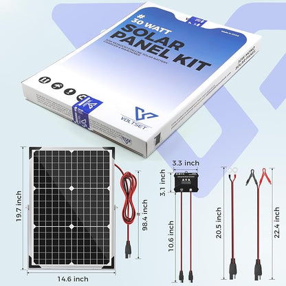 Solar Panel Kit 30W 12V, Solar Battery Trickle Charger Maintainer, Waterproof - Image 6