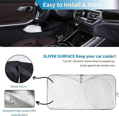 Windshield Sun Shade for 2015-2024 2025 Dodge Challenger Accessories Front - Image 8