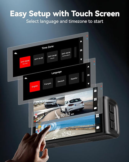 REDTIGER 4K Dash Cam Front and Rear, STARVIS 2 Sensor, Touch Screen 3.18" - Image 4