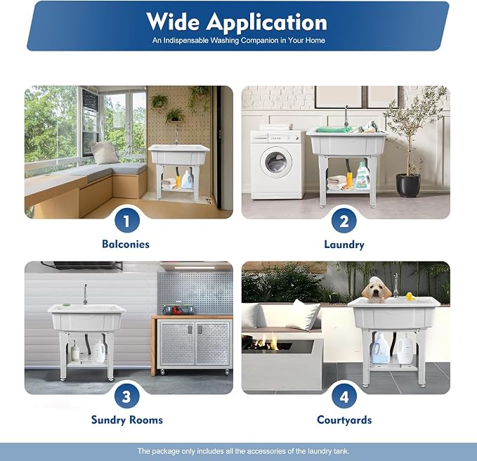 Freestanding Utility Sink Plastic Wash Station - Image 2