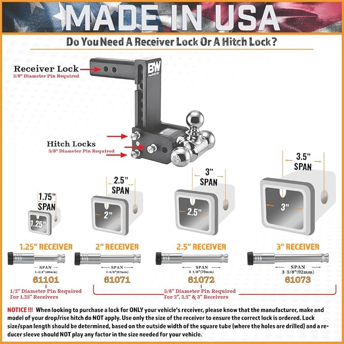 61073 | Receiver Lock for 3" Receiver - Image 4
